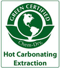 green certified badge for natural carpet cleaning company in Carlsbad